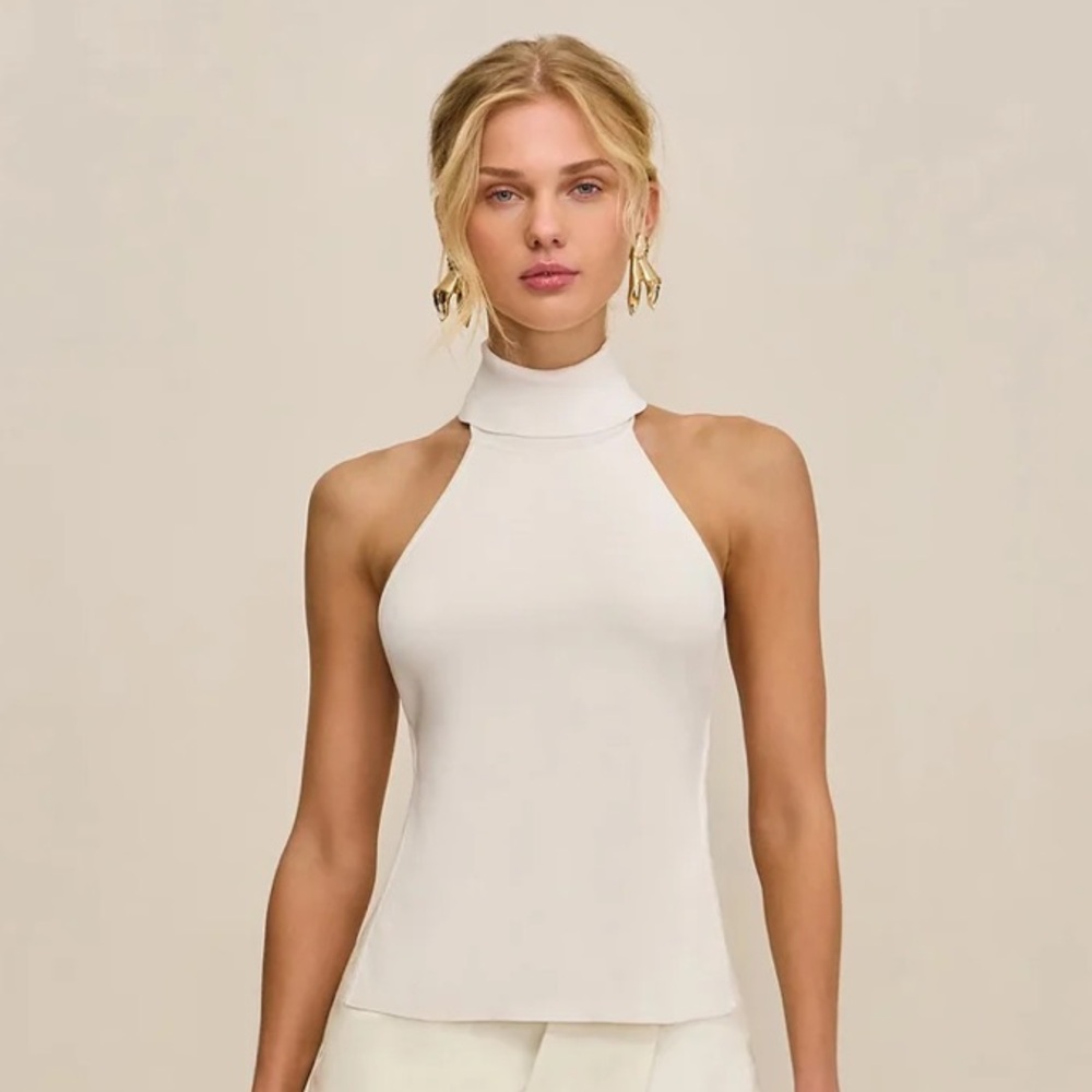 Cult Gaia off white and beach Knit Top